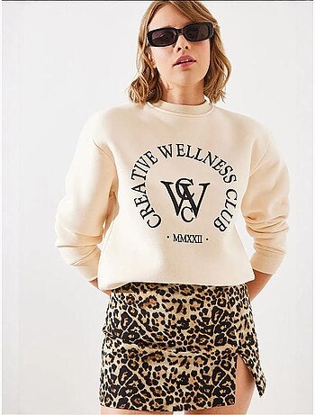 Sweatshirt estampado escovado de três fios mbhs lucci