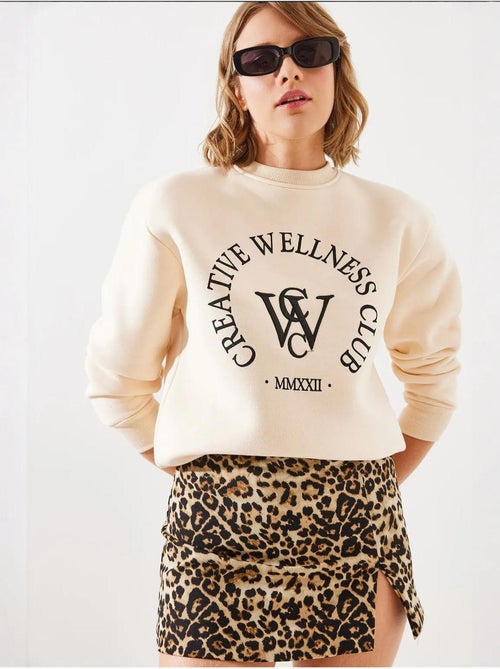 Sweatshirt estampado escovado de três fios mbhs lucci - Kiabi Sweatshirt estampado escovado de três fios mbhs lucci - Kiabi