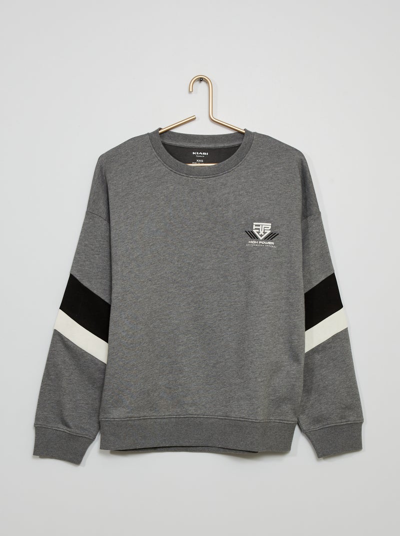 Sweatshirt estilo 'bloco de cor' CINZA - Kiabi