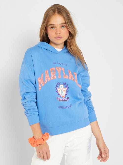 Sweatshirt estilo campus com capuz - Kiabi