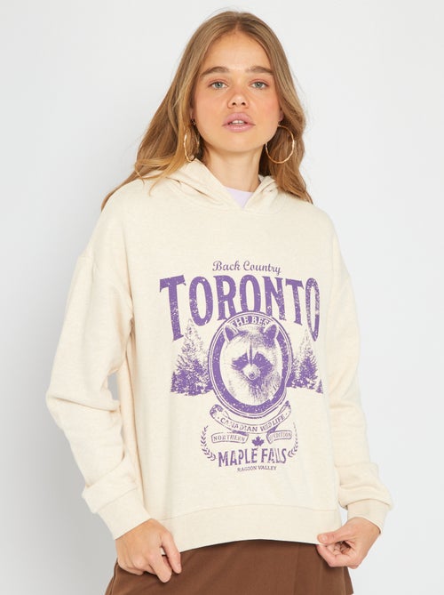 Sweatshirt estilo campus com capuz - Kiabi