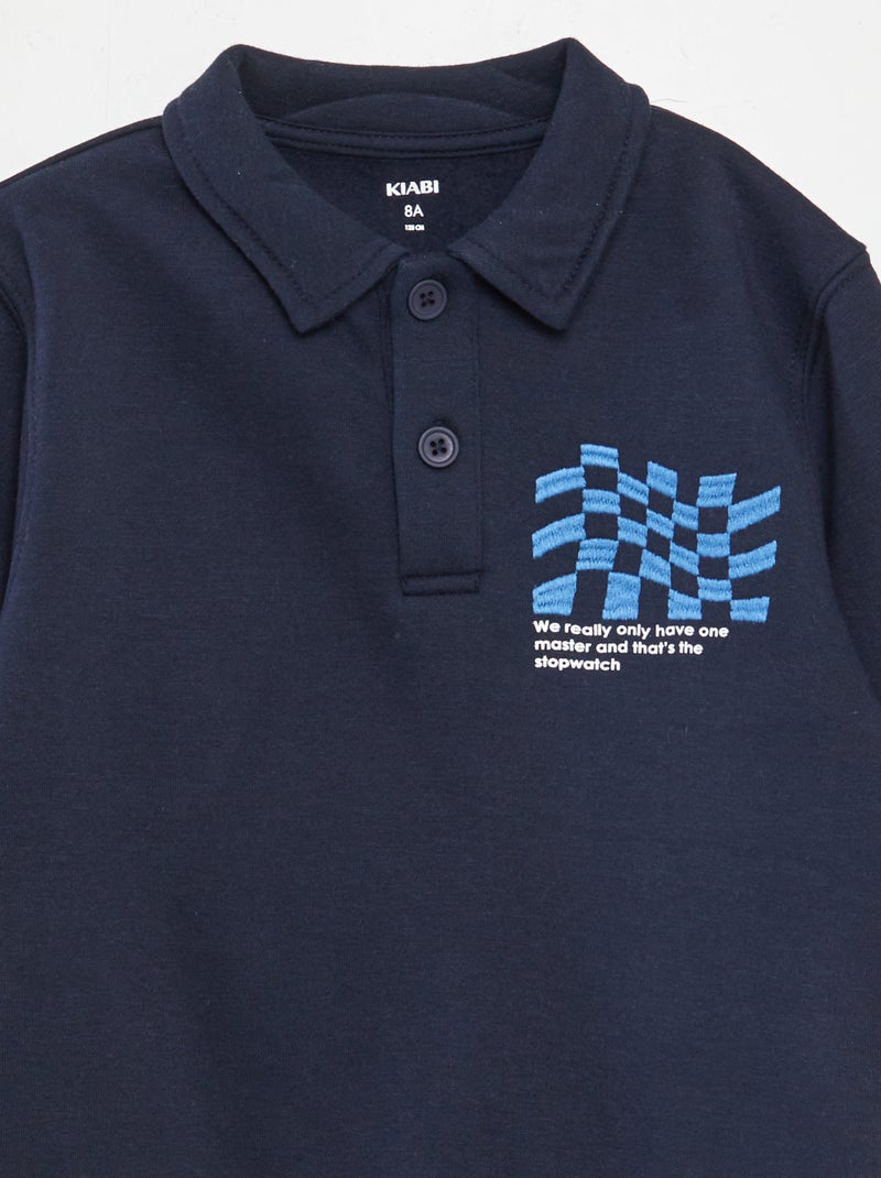 Sweatshirt estilo polo AZUL - Kiabi