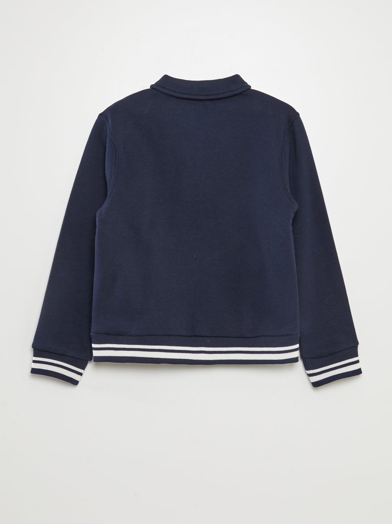 Sweatshirt estilo polo AZUL - Kiabi