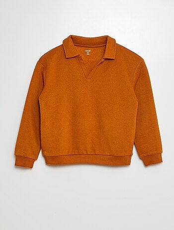 Sweatshirt estilo polo lisa