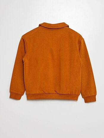 Sweatshirt estilo polo lisa