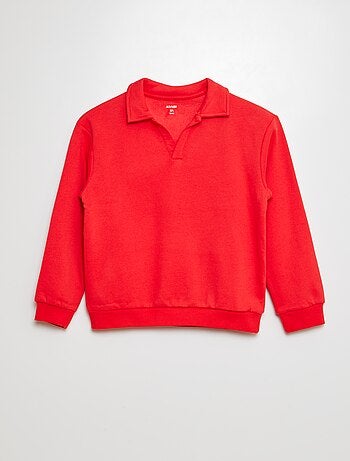 Sweatshirt estilo polo lisa