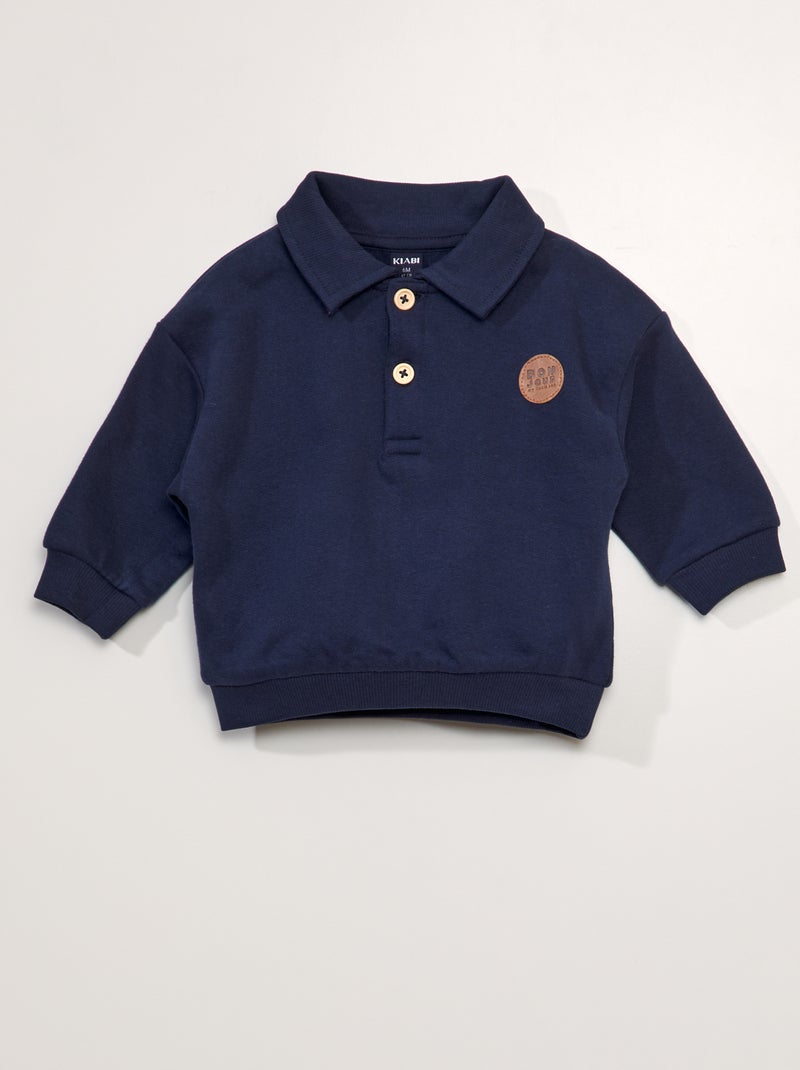 Sweatshirt estilo polo PRETO - Kiabi