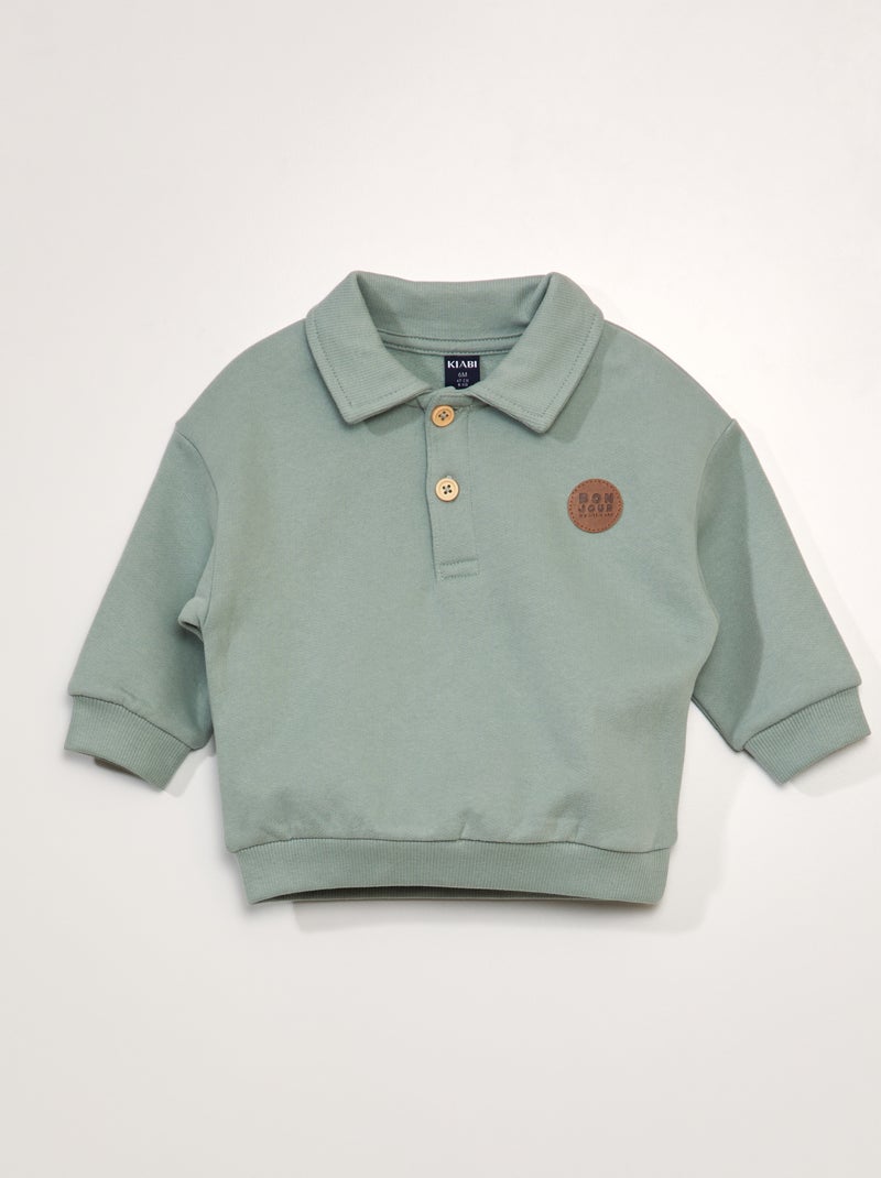 Sweatshirt estilo polo VERDE - Kiabi