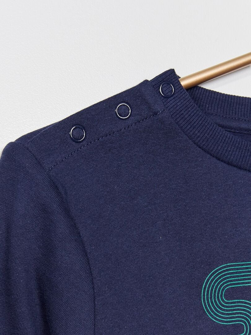 Sweatshirt fácil de vestir AZUL - Kiabi