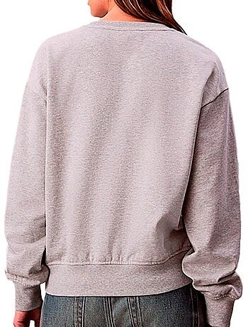 Sweatshirt feminina calvin klein jeans com logótipo archive em cinzento