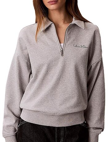 Sweat calvin klein jeans french terry malva para mulher