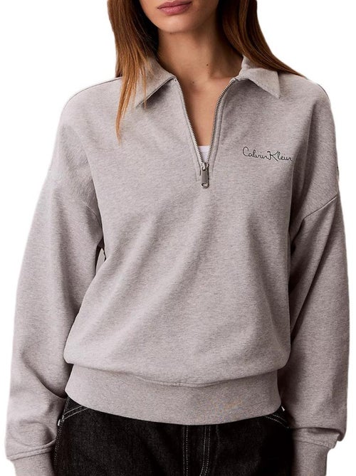 Sweatshirt Feminina Cinzenta Calvin Klein Jeans French Terry - Kiabi