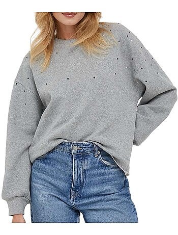 Sweatshirt feminina cinzenta pepe jeans caroline