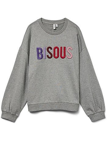 Sweatshirt feminina cinzenta vero moda botra