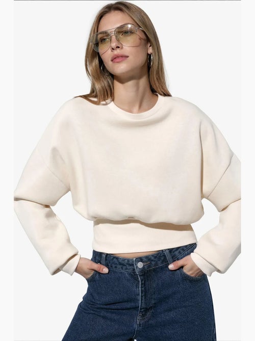 Sweatshirt feminina de algodão e poliéster busem - Kiabi Sweatshirt feminina de algodão e poliéster busem - Kiabi
