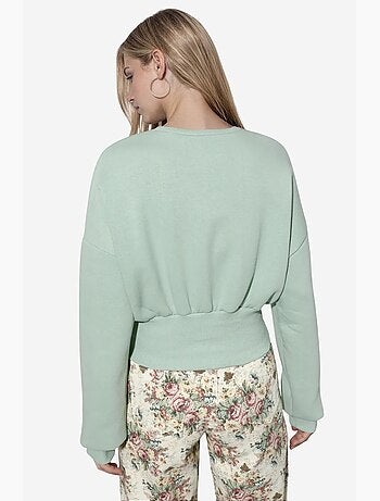 Sweatshirt feminina de algodão e poliéster busem