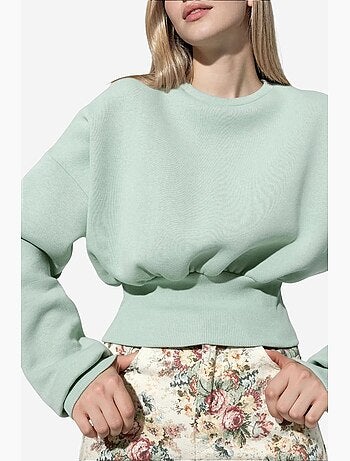 Sweatshirt feminina de algodão e poliéster busem