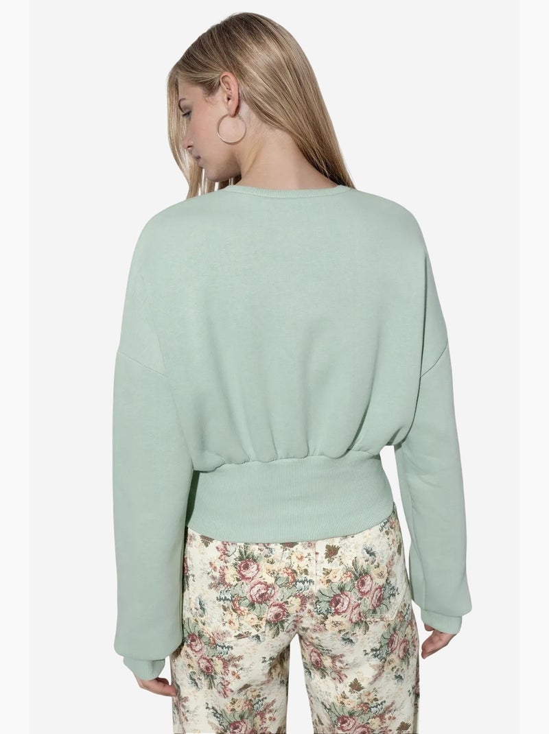 Sweatshirt feminina de algodão e poliéster busem Verde menta - Kiabi