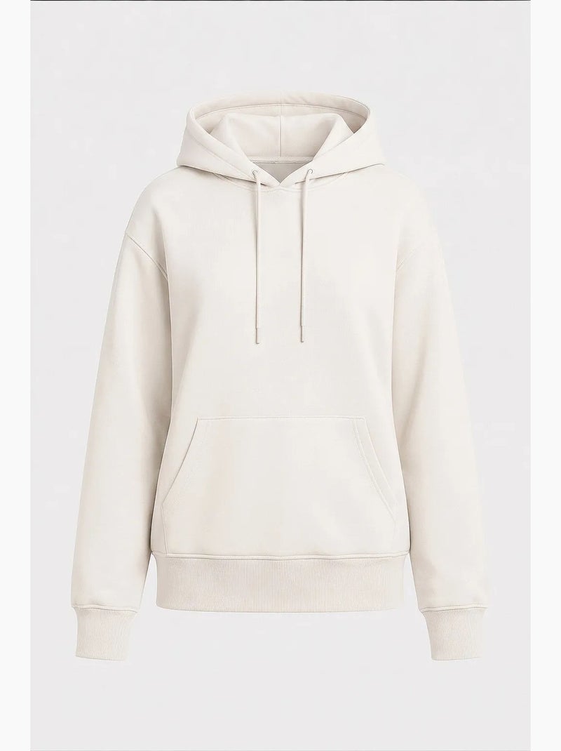 Sweatshirt feminina de algodão e poliéster tommy Creme - Kiabi