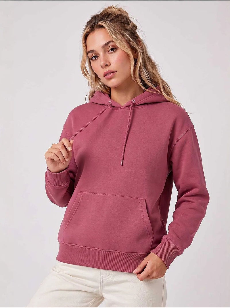 Sweatshirt feminina de algodão e poliéster tommy Rosa velho - Kiabi