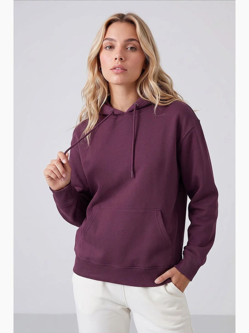 Sweatshirt feminina de algodão e poliéster tommy Roxo - Kiabi