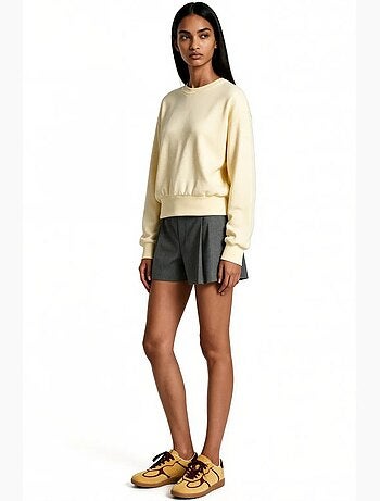 Sweatshirt feminina em mistura de algodão busem