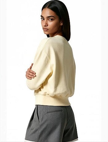 Sweatshirt feminina em mistura de algodão busem