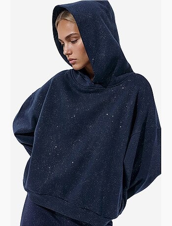 Sweatshirt feminina em mistura de algodão busem