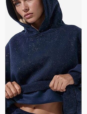 Sweatshirt feminina em mistura de algodão busem