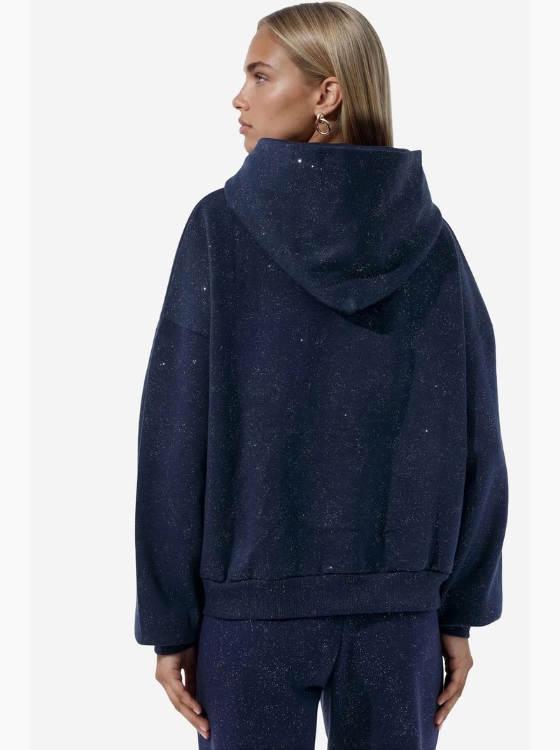 Sweatshirt feminina em mistura de algodão busem Azul-marinho - Kiabi