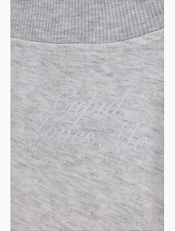 Sweatshirt feminina em mistura de algodão busem
