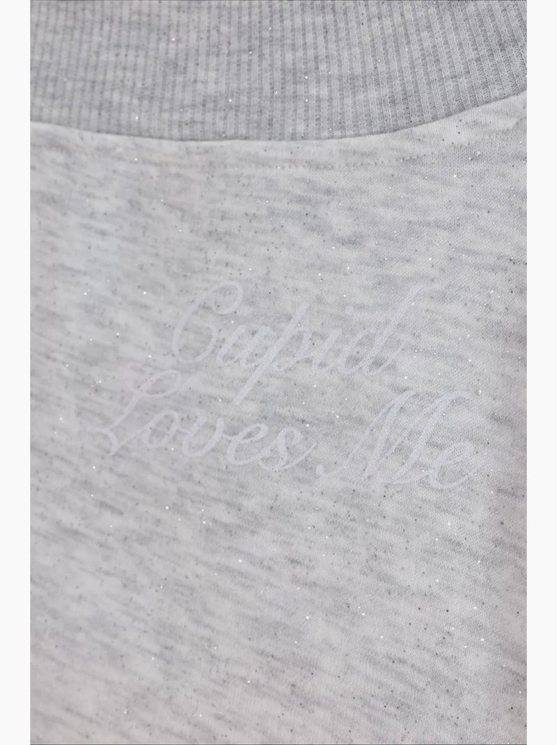 Sweatshirt feminina em mistura de algodão busem Cinza claro - Kiabi