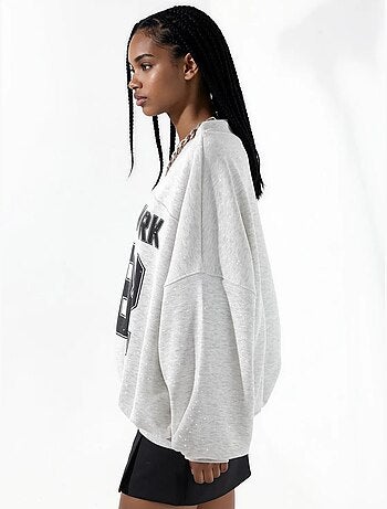 Sweatshirt feminina em mistura de algodão busem