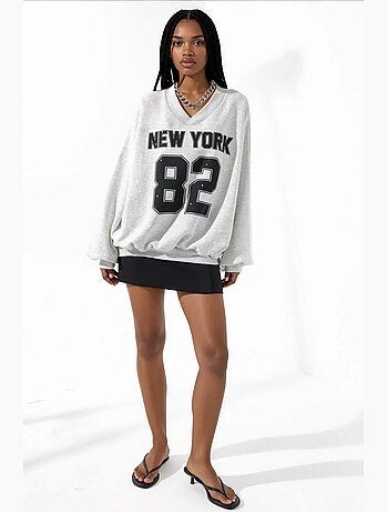 Sweatshirt feminina em mistura de algodão busem