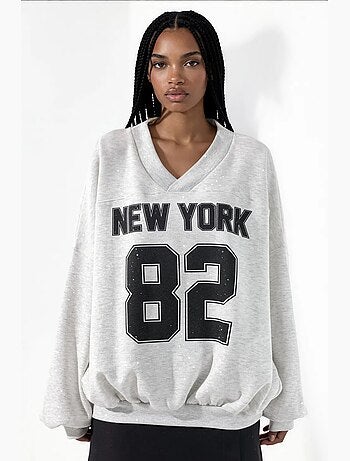 Sweatshirt feminina em mistura de algodão busem