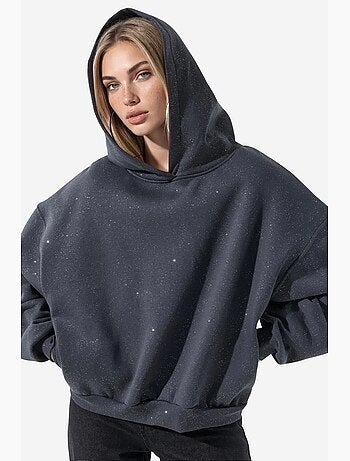 Sweatshirt feminina em mistura de algodão busem