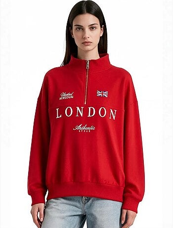 Sweatshirt feminina em mistura de algodão busem