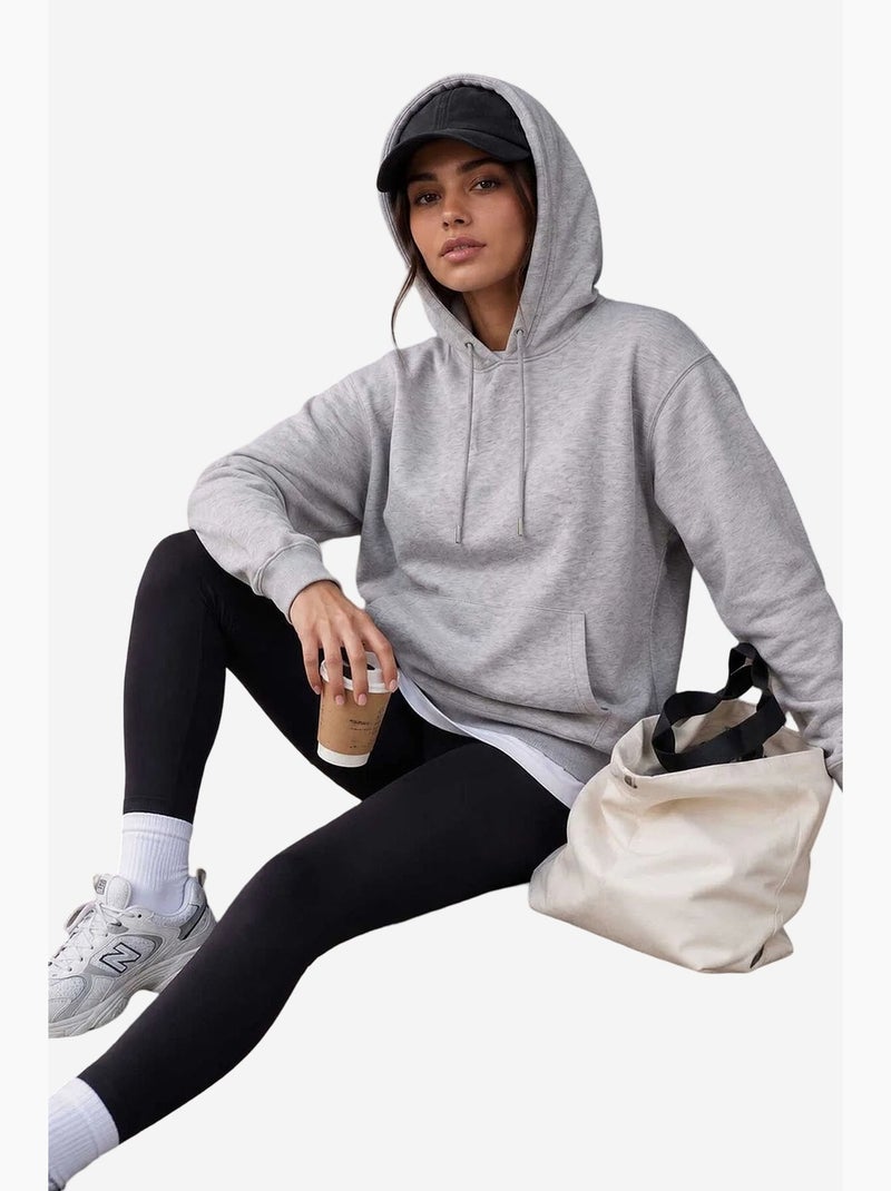 Sweatshirt feminina em mistura de algodão tommy Cinza claro - Kiabi