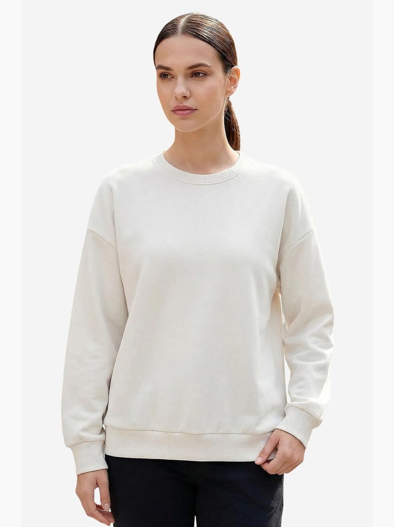 Sweatshirt feminina em mistura de algodão tommy Lavanda - Kiabi