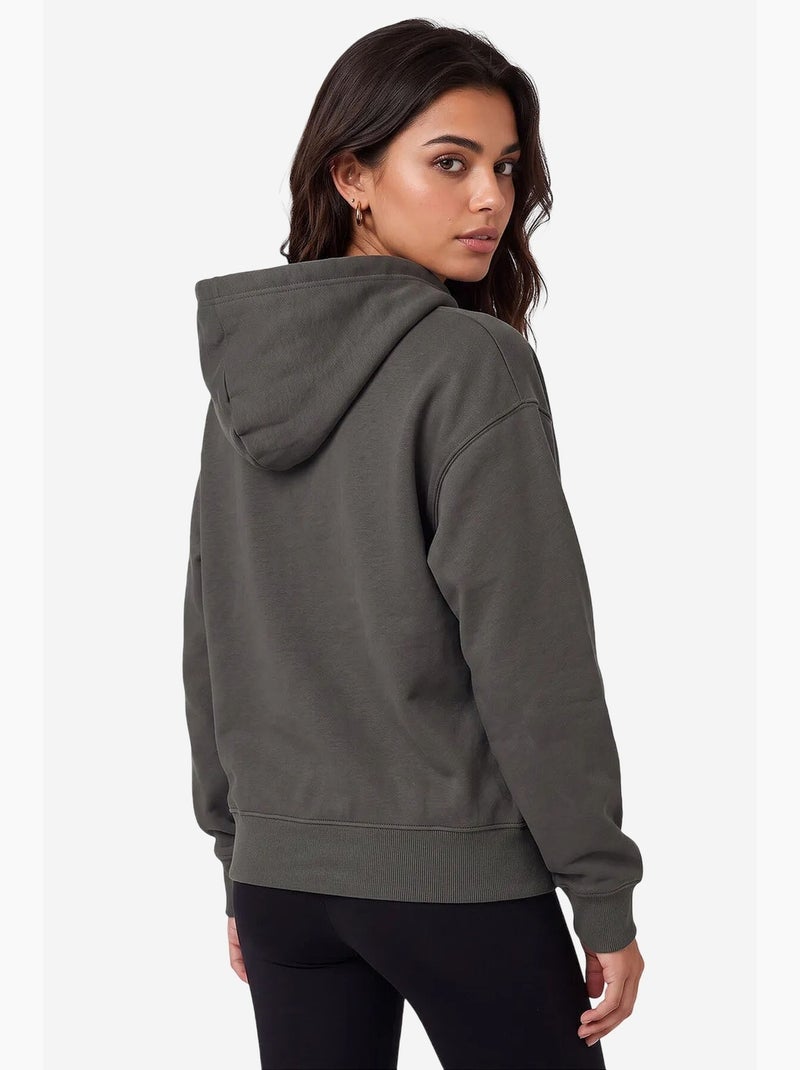 Sweatshirt feminina em mistura de algodão tommy Verde cáqui - Kiabi