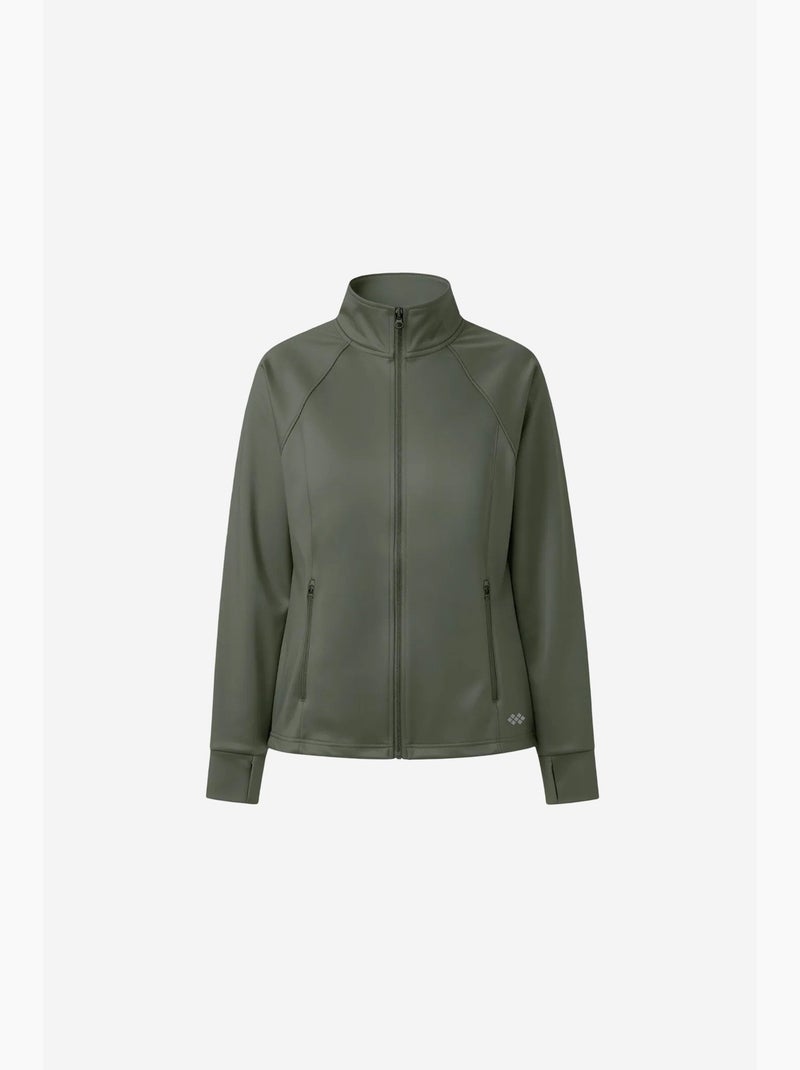 Sweatshirt feminina em poliéster-lycra tommy Cáqui - Kiabi