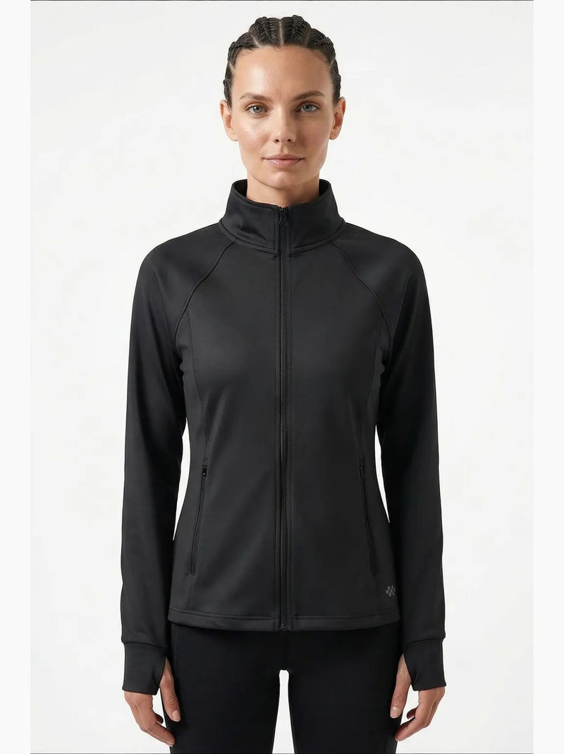 Sweatshirt feminina em poliéster-lycra tommy Cinza-preto - Kiabi