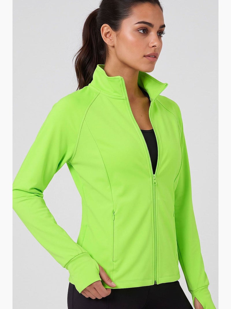 Sweatshirt feminina em poliéster-lycra tommy Verde tília - Kiabi