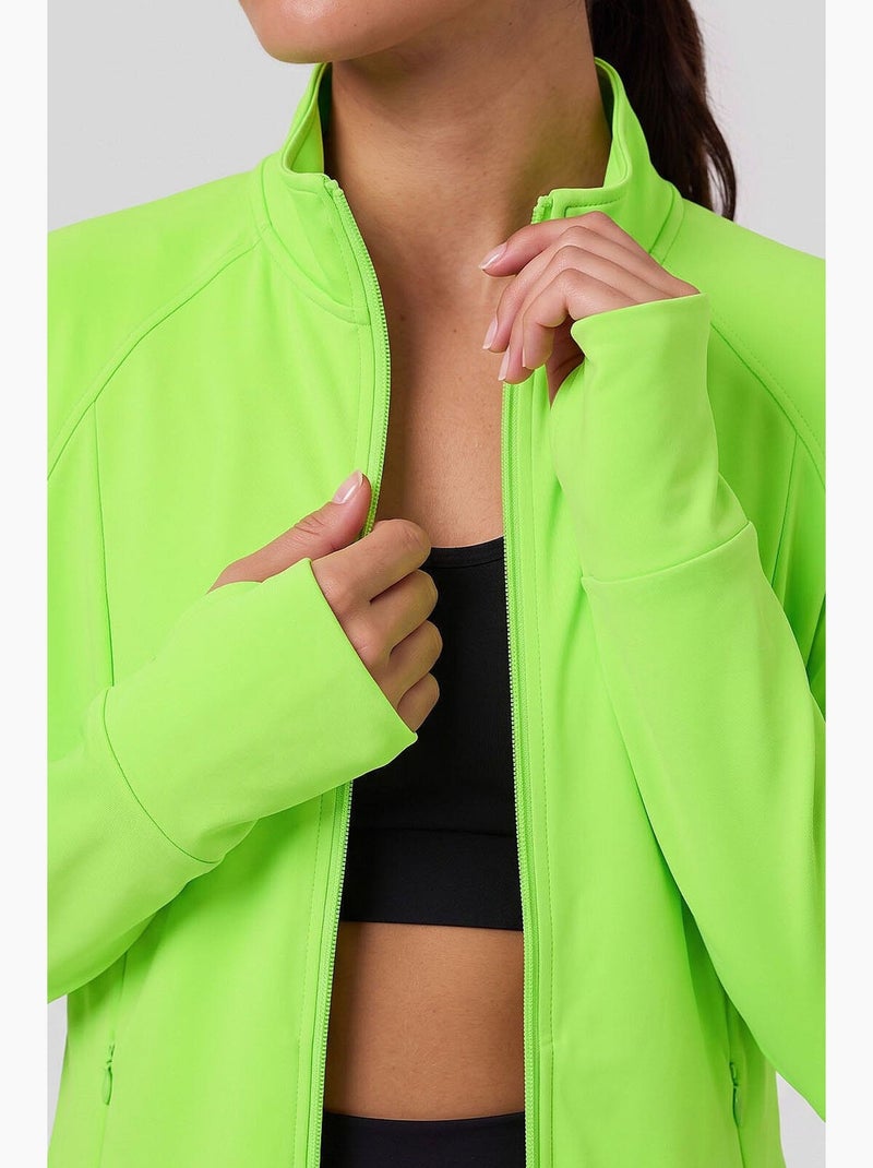 Sweatshirt feminina em poliéster-lycra tommy Verde tília - Kiabi