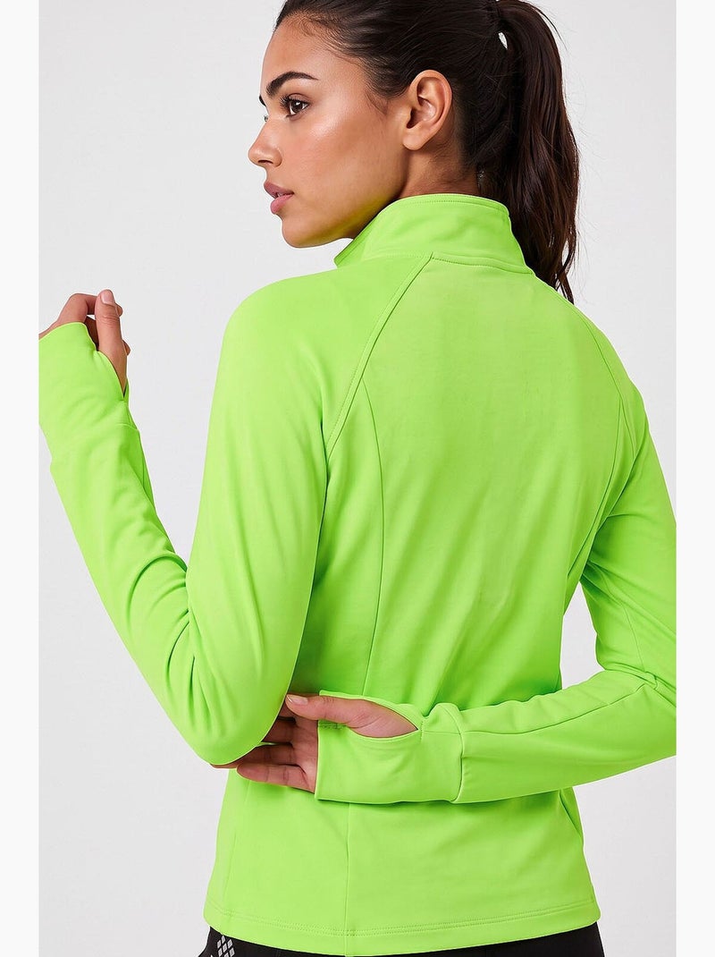 Sweatshirt feminina em poliéster-lycra tommy Verde tília - Kiabi