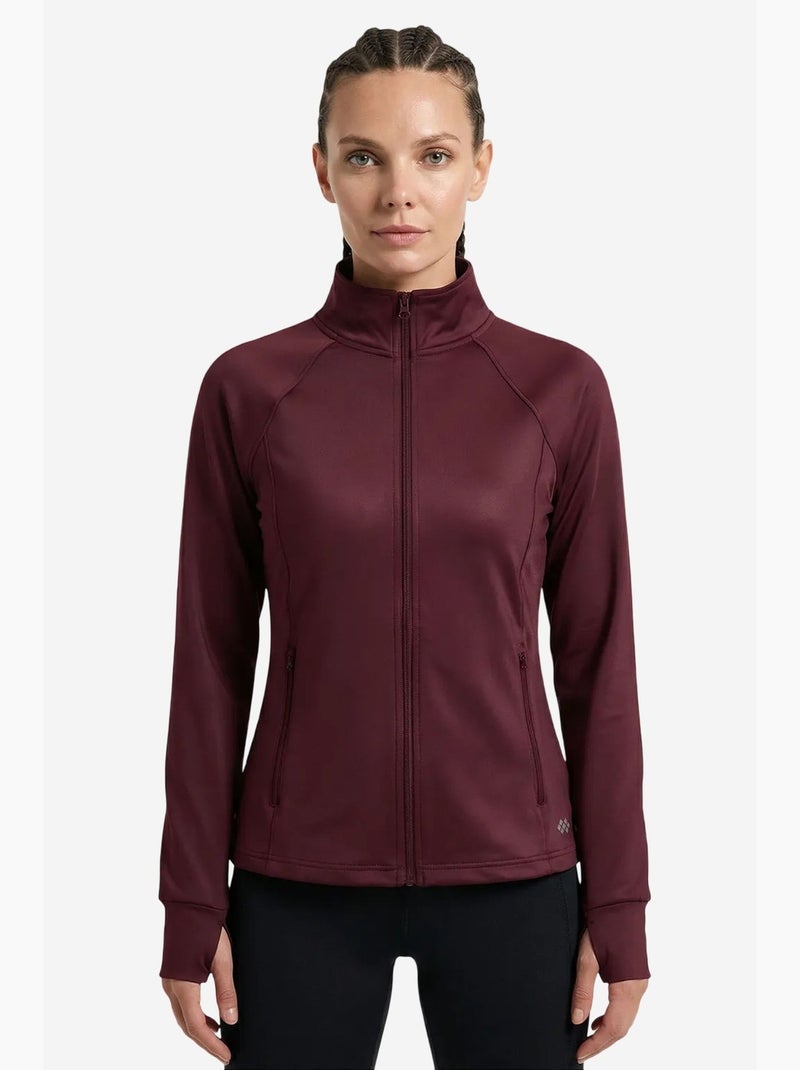 Sweatshirt feminina em poliéster-lycra tommy Vermelho bordô - Kiabi
