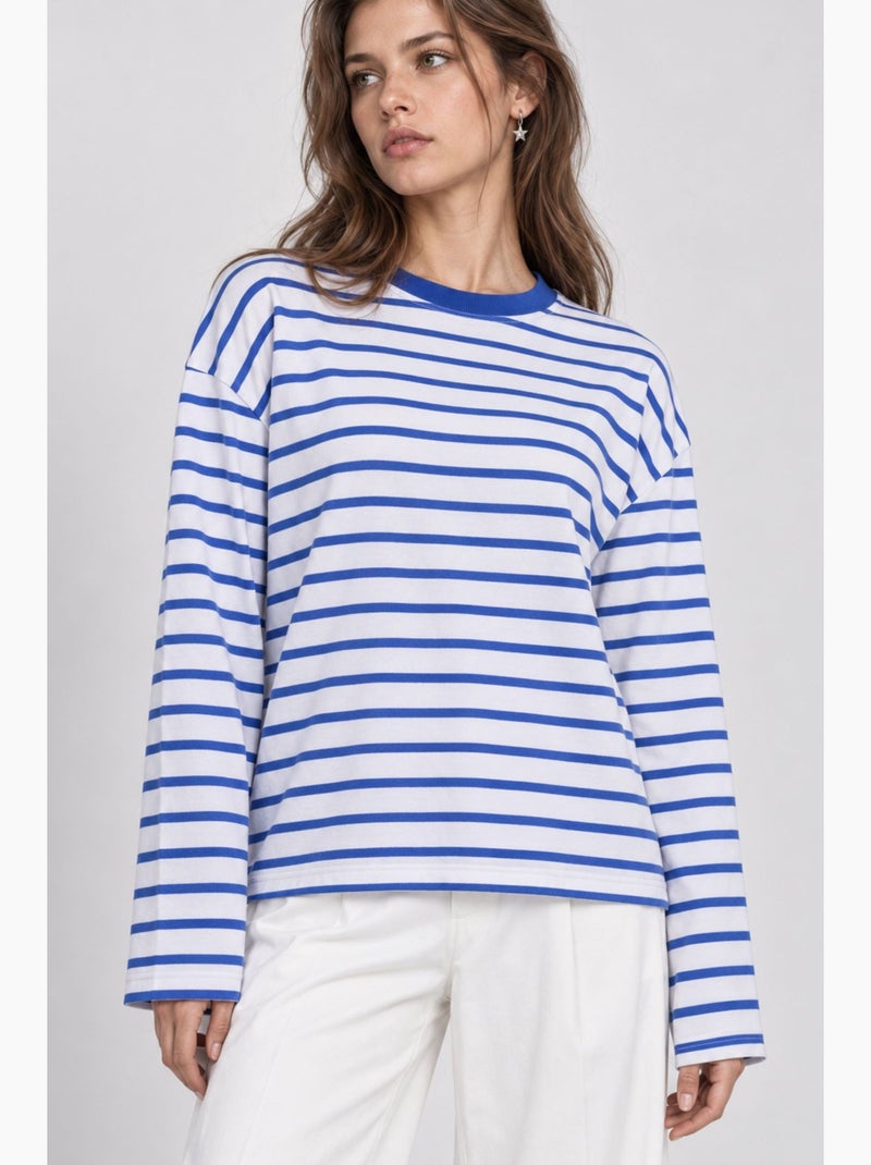 Sweatshirt feminina istanbul Branco Azul - Kiabi