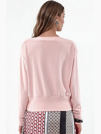 Sweatshirt feminina lisa com gola redonda busem