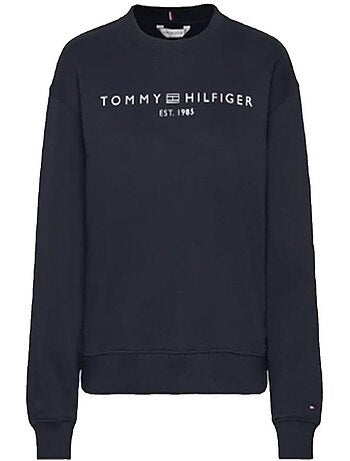 Sweatshirt Feminina Tommy Hilfiger com Logótipo Corporativo Azul Marinho