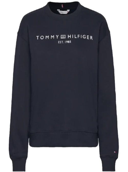 Sweatshirt Feminina Tommy Hilfiger com Logótipo Corporativo Azul Marinho - Kiabi